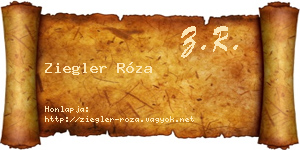 Ziegler Róza névjegykártya